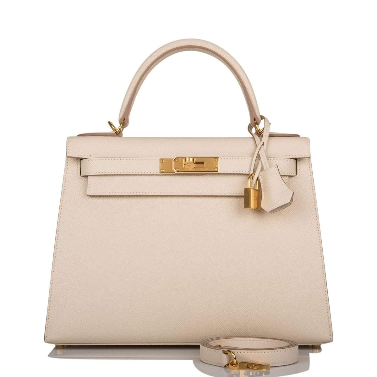 Hermes Craie Epsom Sellier Kelly 28cm Gold Hardware BagAg