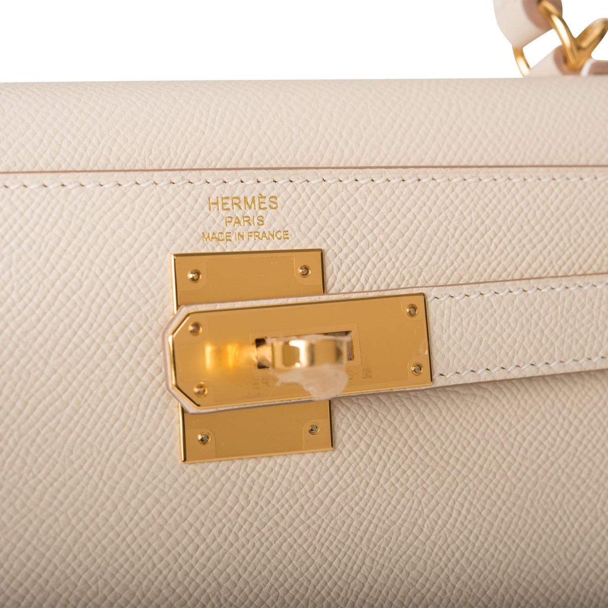 Hermes Craie Epsom Sellier Kelly 28cm Gold Hardware BagAg