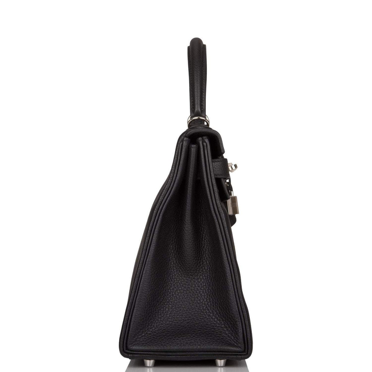 Hermes Black Togo Retourne Kelly 28cm Palladium Hardware BagAg