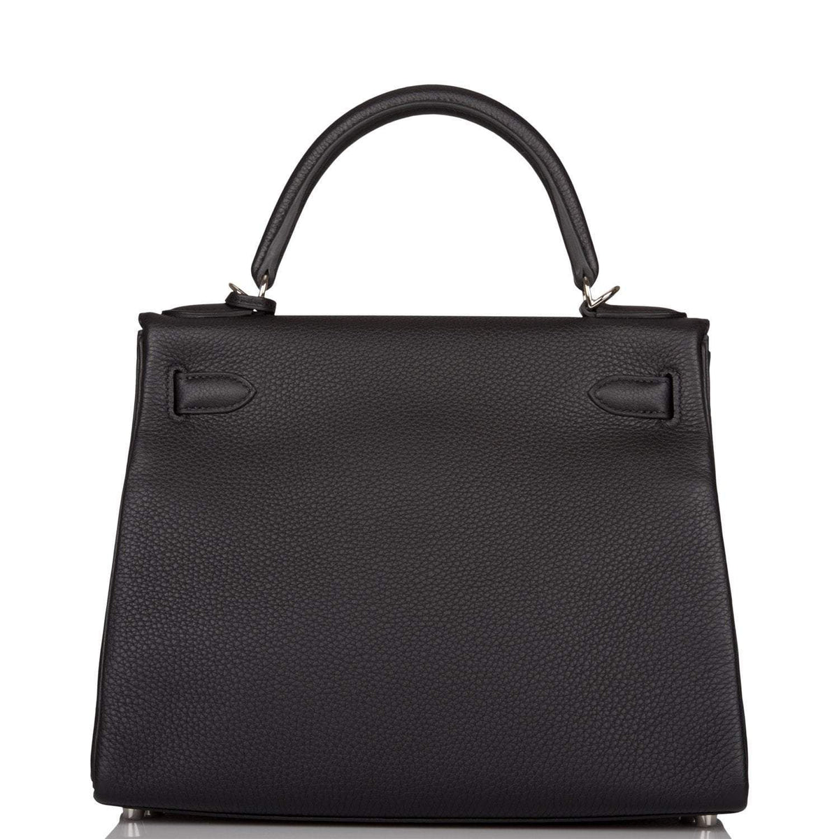 Hermes Black Togo Retourne Kelly 28cm Palladium Hardware BagAg