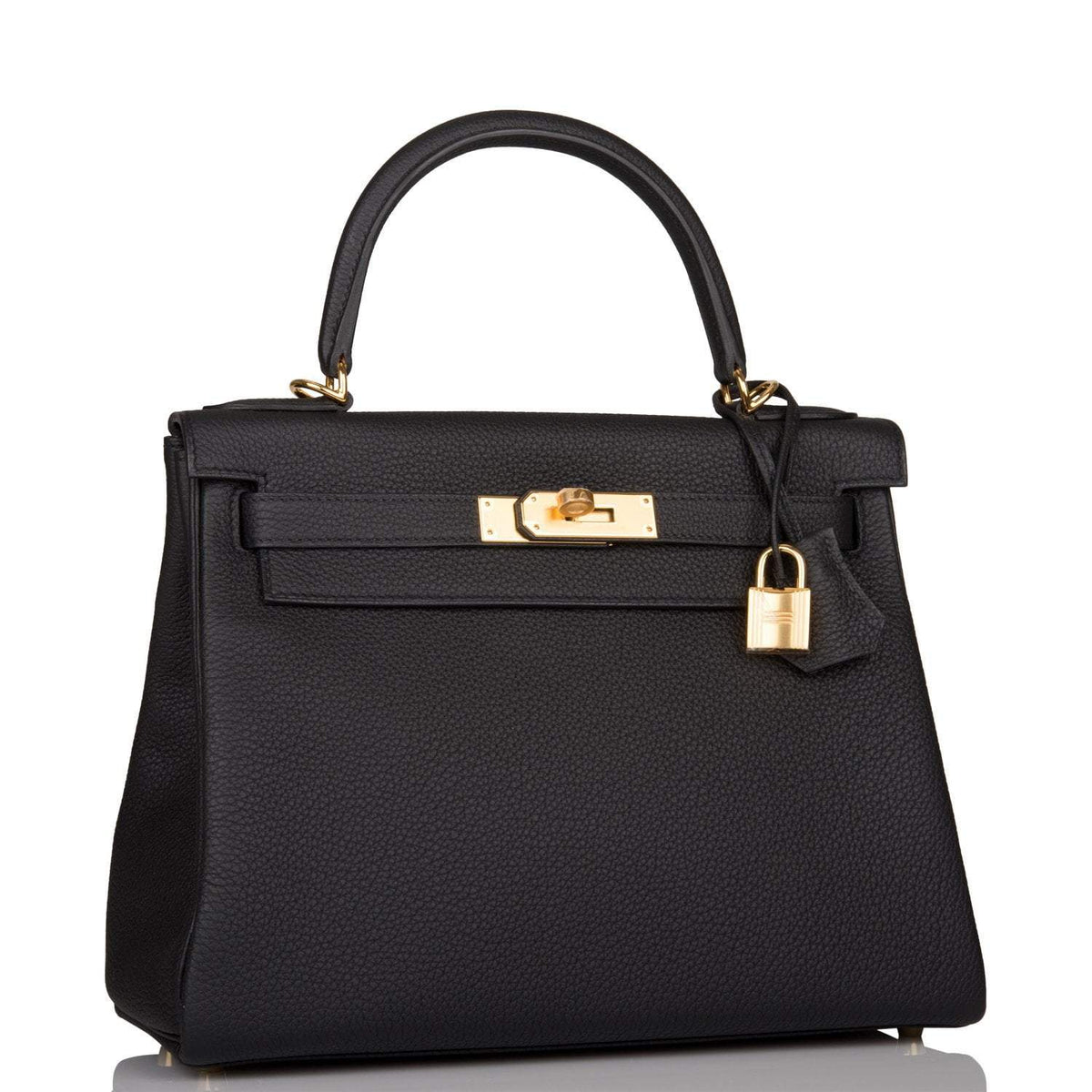 Hermes Black Togo Retourne Kelly 28cm Gold Hardware BagAg
