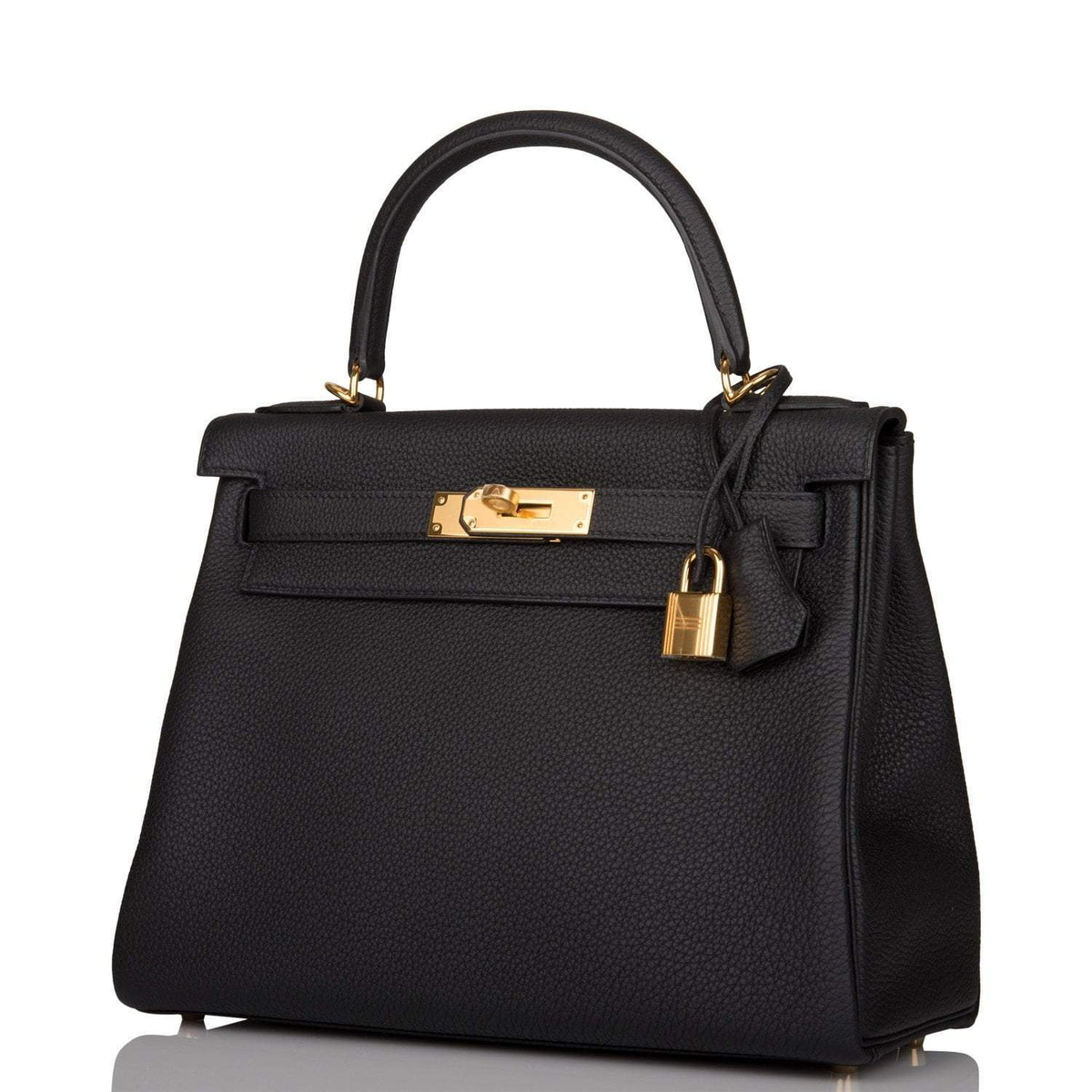 Hermes Black Togo Retourne Kelly 28cm Gold Hardware BagAg