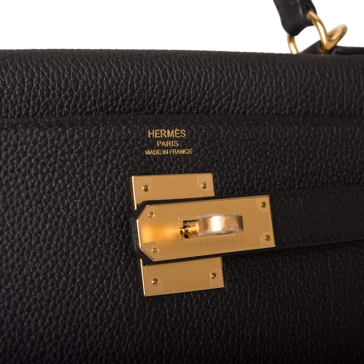 Hermes Black Togo Retourne Kelly 28cm Gold Hardware BagAg
