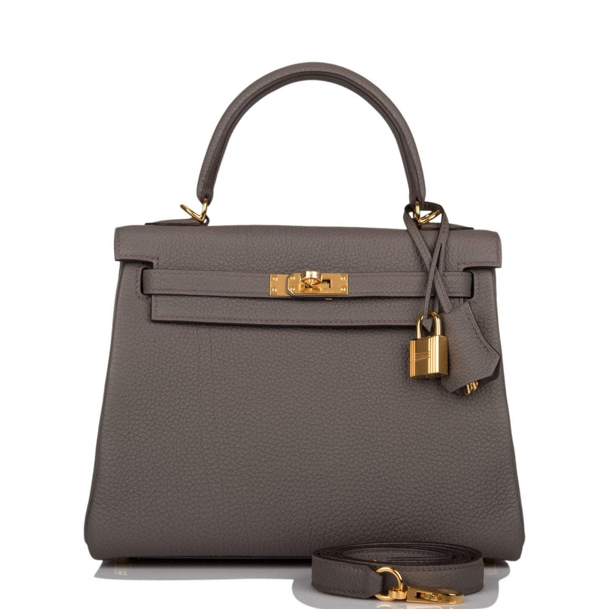 Hermes Etain Togo Retourne Kelly 25cm Gold Hardware BagAg