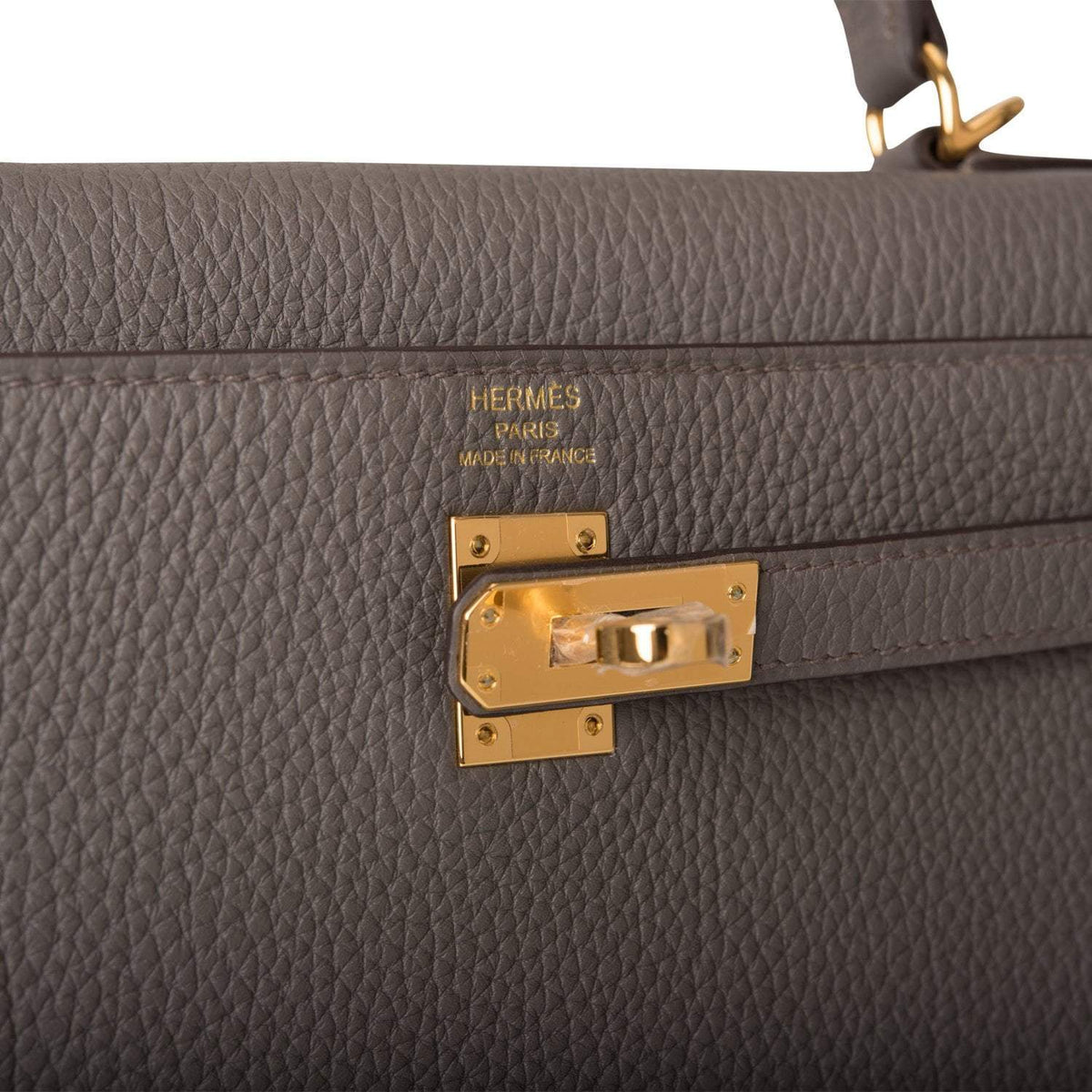 Hermes Etain Togo Retourne Kelly 25cm Gold Hardware BagAg