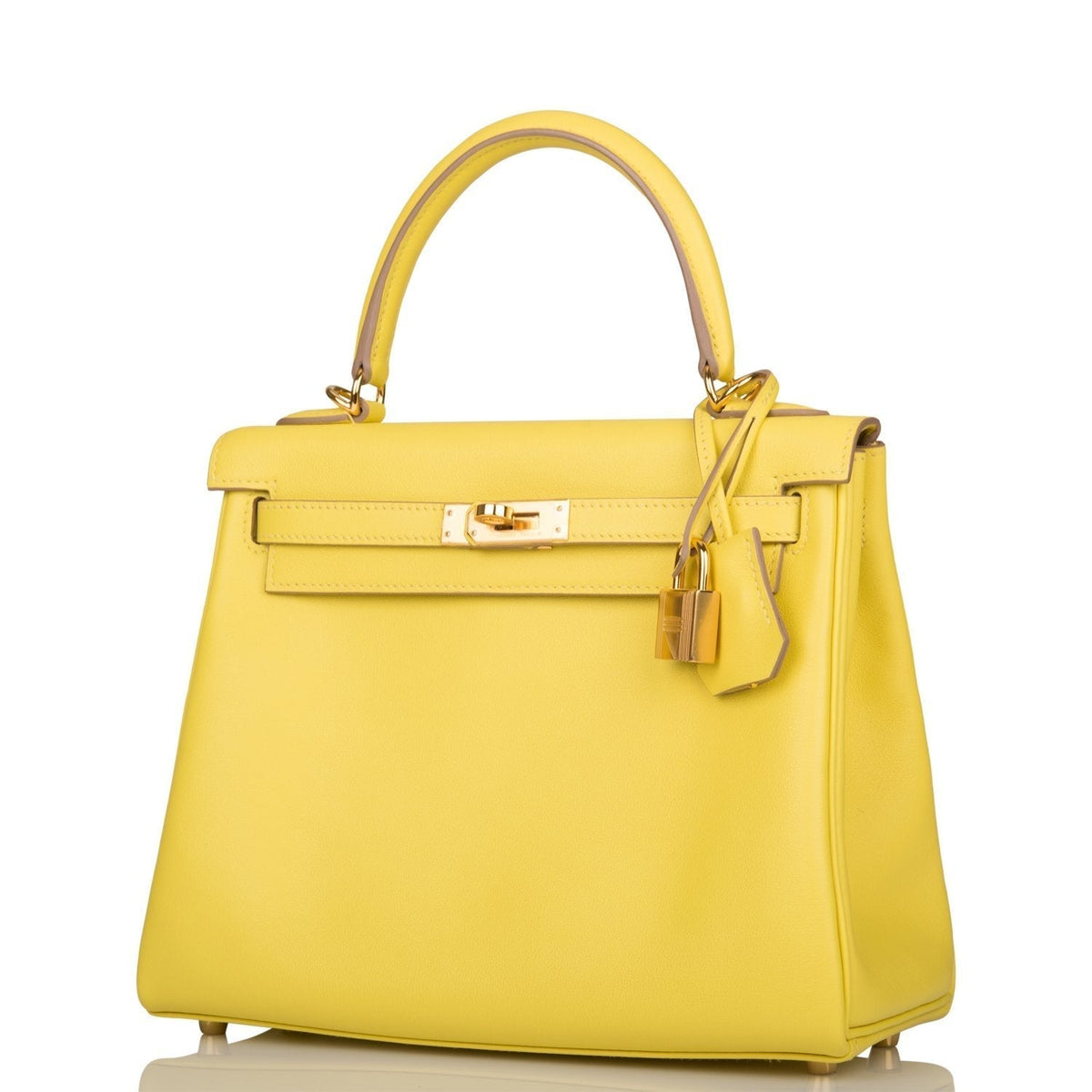 Hermes Lime Swift Retourne Kelly 25cm Gold Hardware BagAg