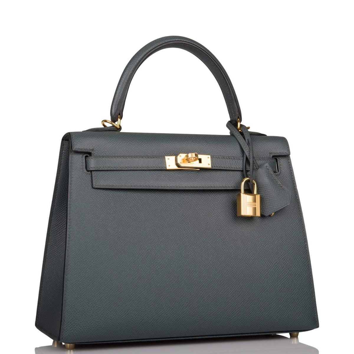 Hermes Bleu Orage Epsom Sellier Kelly 25cm Gold Hardware BagAg