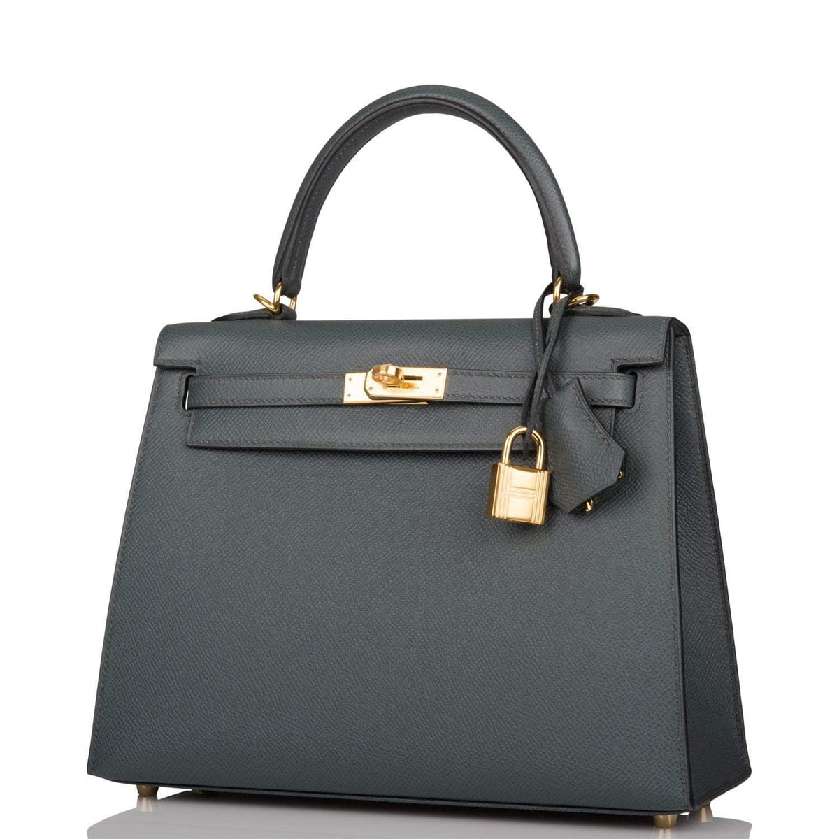 Hermes Bleu Orage Epsom Sellier Kelly 25cm Gold Hardware BagAg