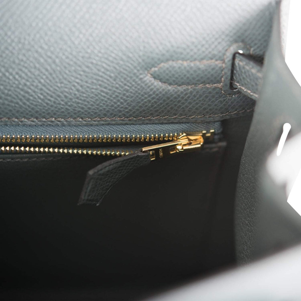Hermes Bleu Orage Epsom Sellier Kelly 25cm Gold Hardware BagAg