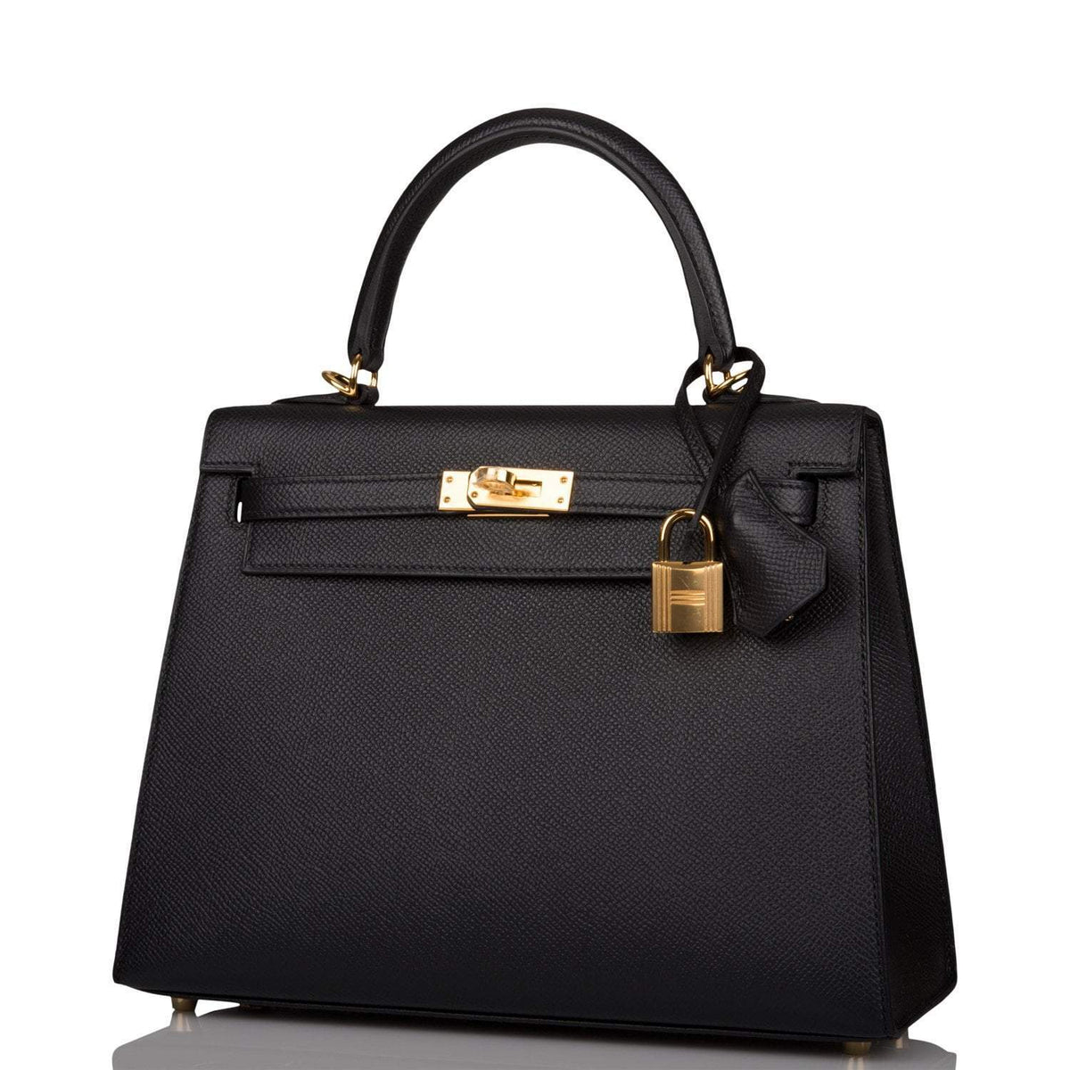 Hermes Black Epsom Sellier Kelly 25cm Gold Hardware Hermes