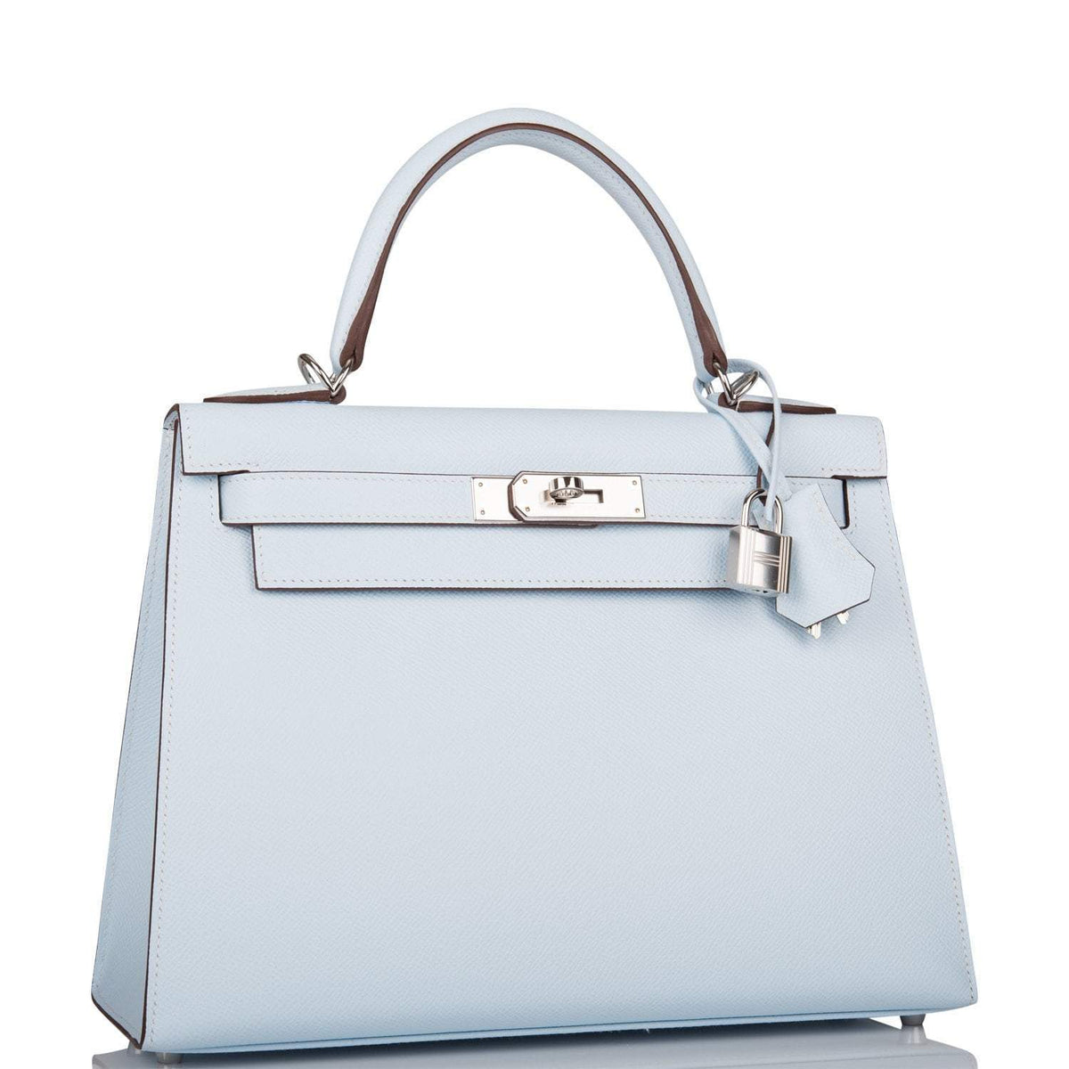Hermes Bleu Brume Epsom Sellier Kelly 28cm Palladium Hardware BagAg
