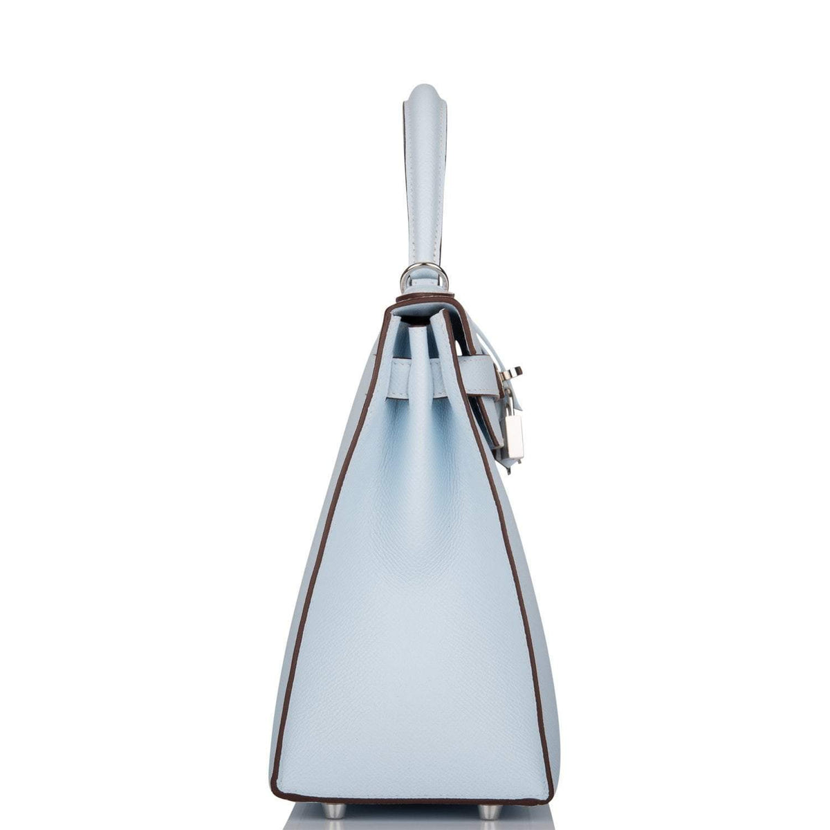 Hermes Bleu Brume Epsom Sellier Kelly 28cm Palladium Hardware BagAg
