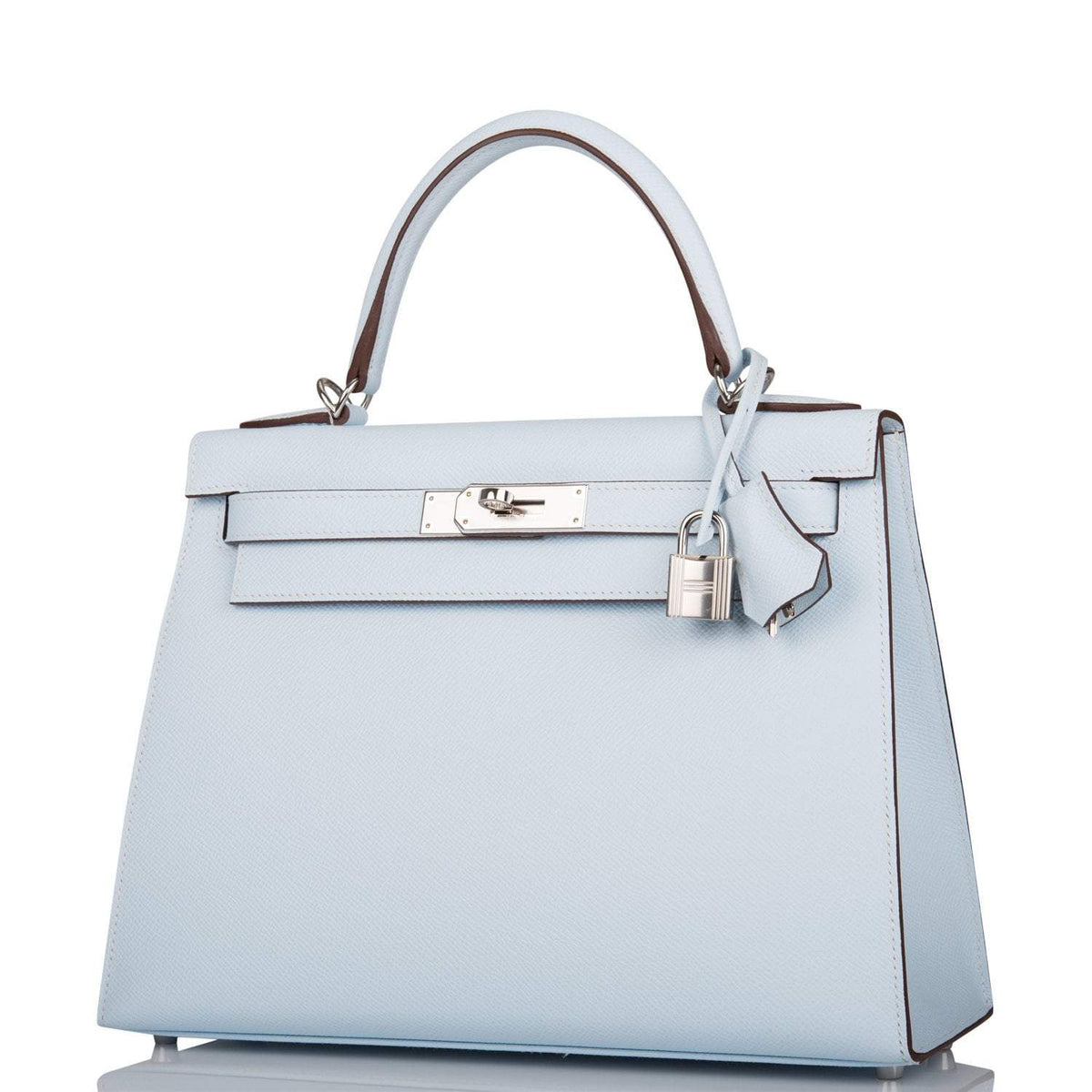 Hermes Bleu Brume Epsom Sellier Kelly 28cm Palladium Hardware BagAg