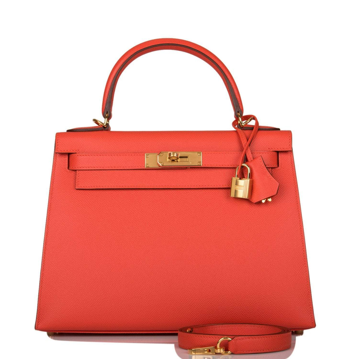 Hermes Capucine Epsom Sellier Kelly 28cm Gold Hardware BagAg