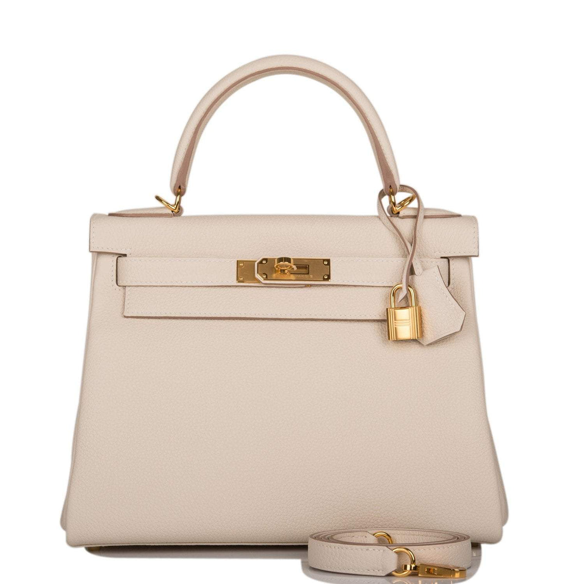 Hermes Craie Togo Retourne Kelly 28cm Gold Hardware BagAg