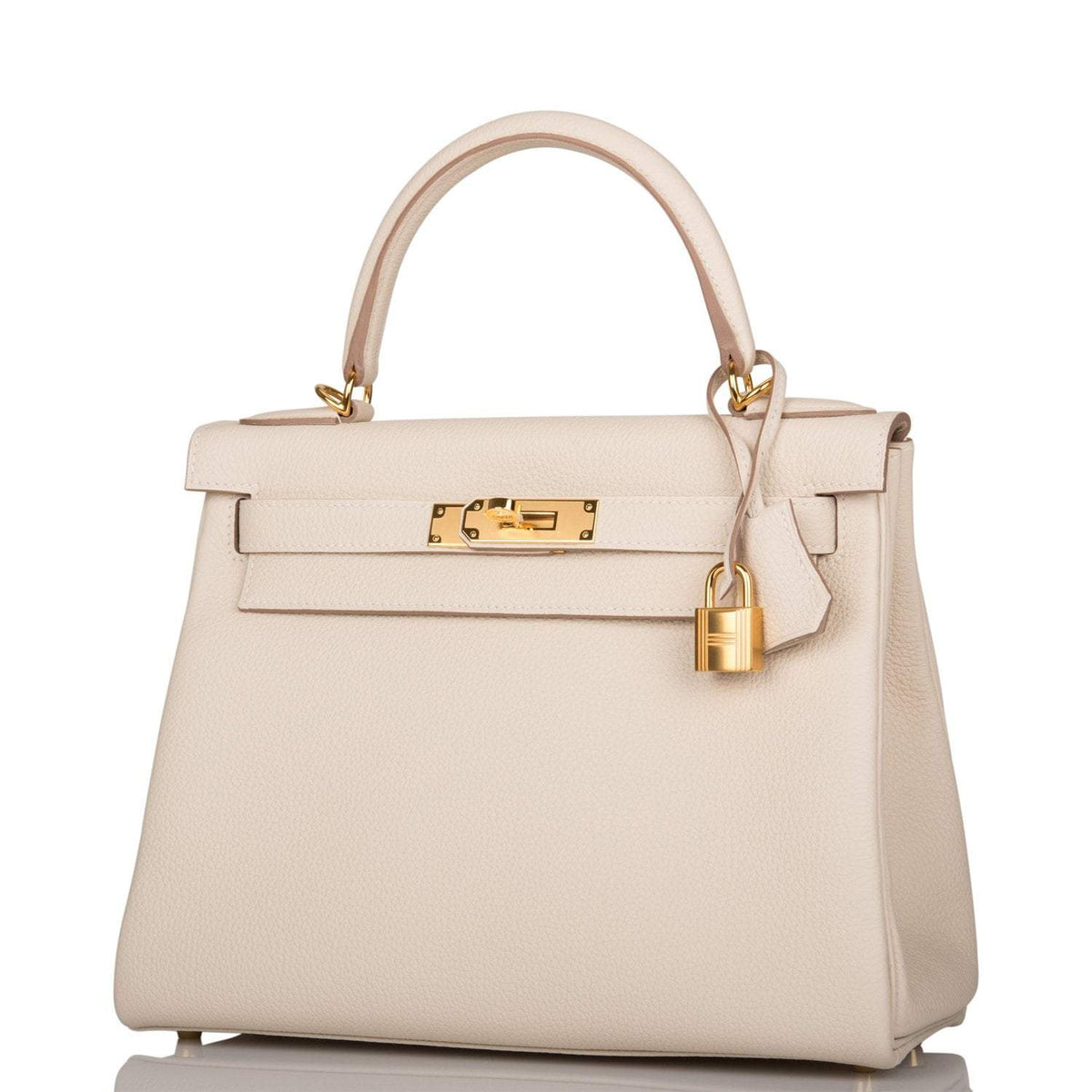 Hermes Craie Togo Retourne Kelly 28cm Gold Hardware BagAg