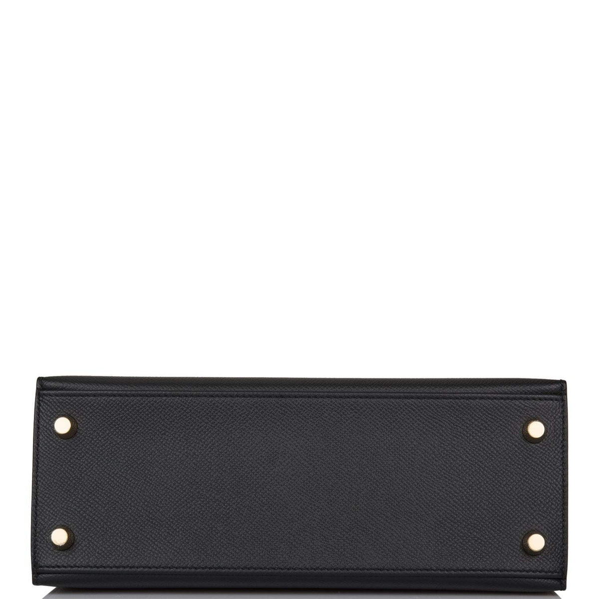 Hermes Kelly 28cm Bi-Color Black and Craie Epsom Sellier Brushed Gold Hardware Hermes