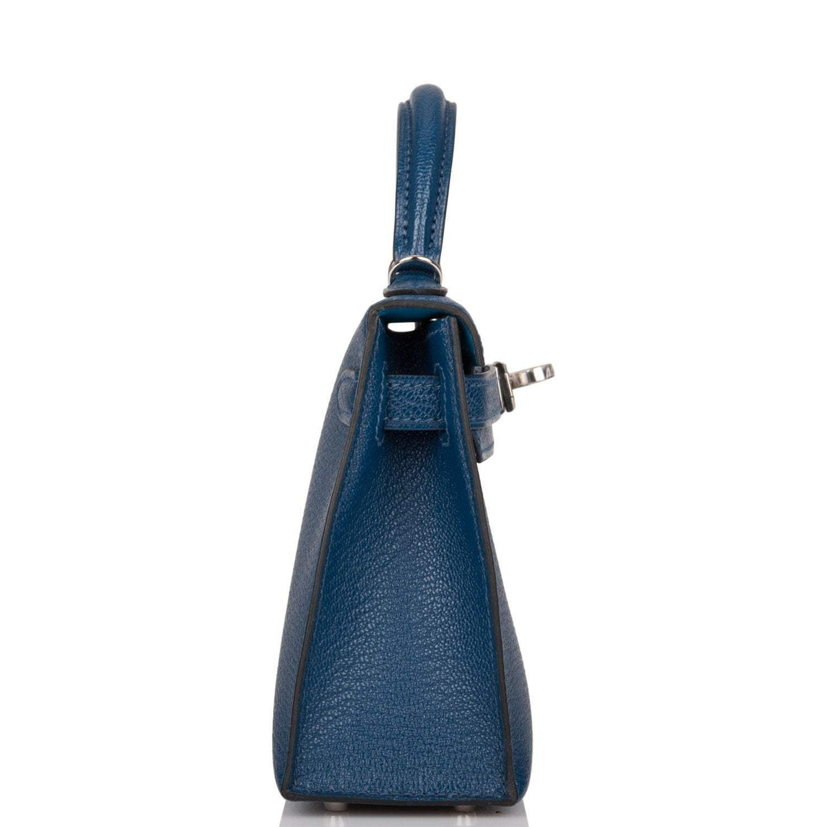 Hermes Verso Kelly Sellier 20 Deep Blue Chèvre Palladium Hardware Crowned Bag