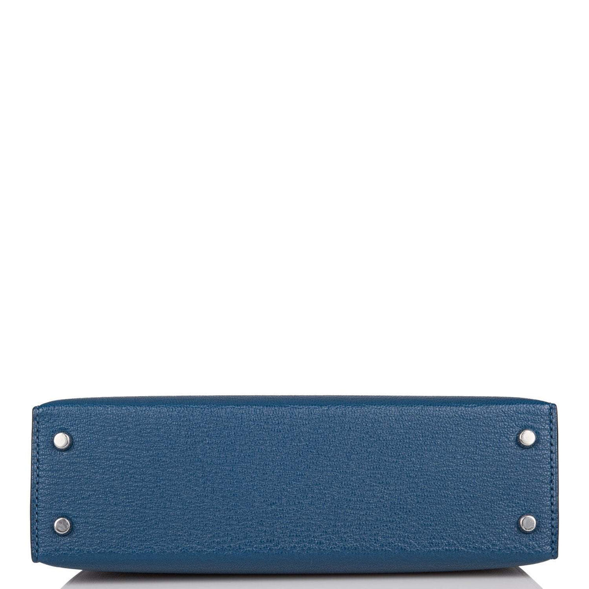 Hermes Verso Kelly Sellier 20 Deep Blue Chèvre Palladium Hardware Crowned Bag
