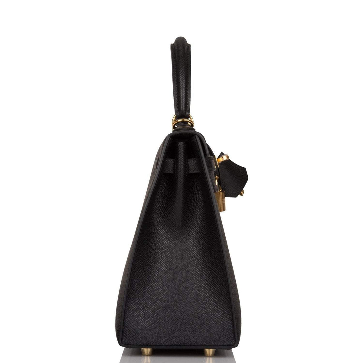 Hermes Kelly Sellier 25 Black Epsom Gold Hardware Hermes