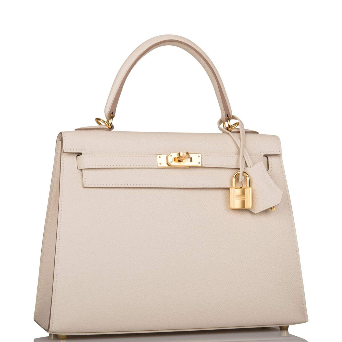 Hermes Kelly Sellier 25cm Craie Epsom Gold Hardware Hermes