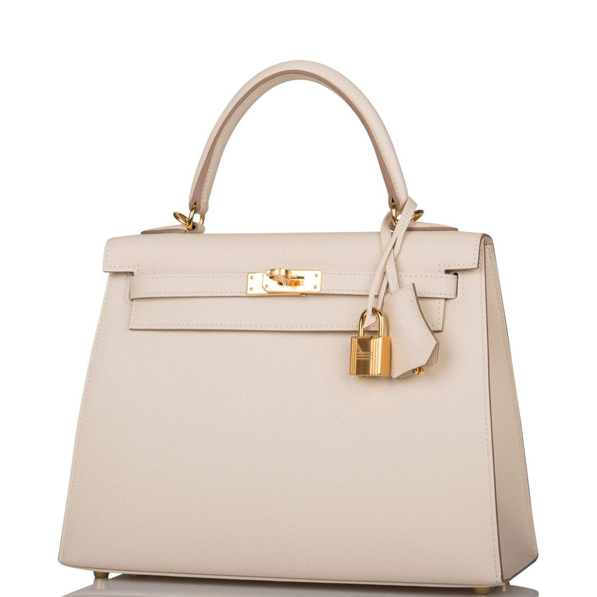 Hermes Kelly Sellier 25cm Craie Epsom Gold Hardware Hermes