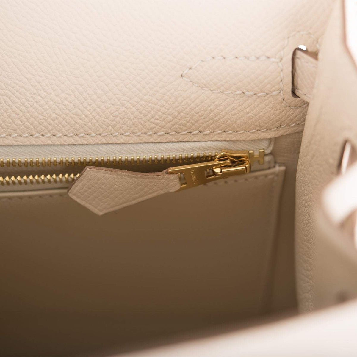 Hermes Kelly Sellier 25cm Craie Epsom Gold Hardware Hermes