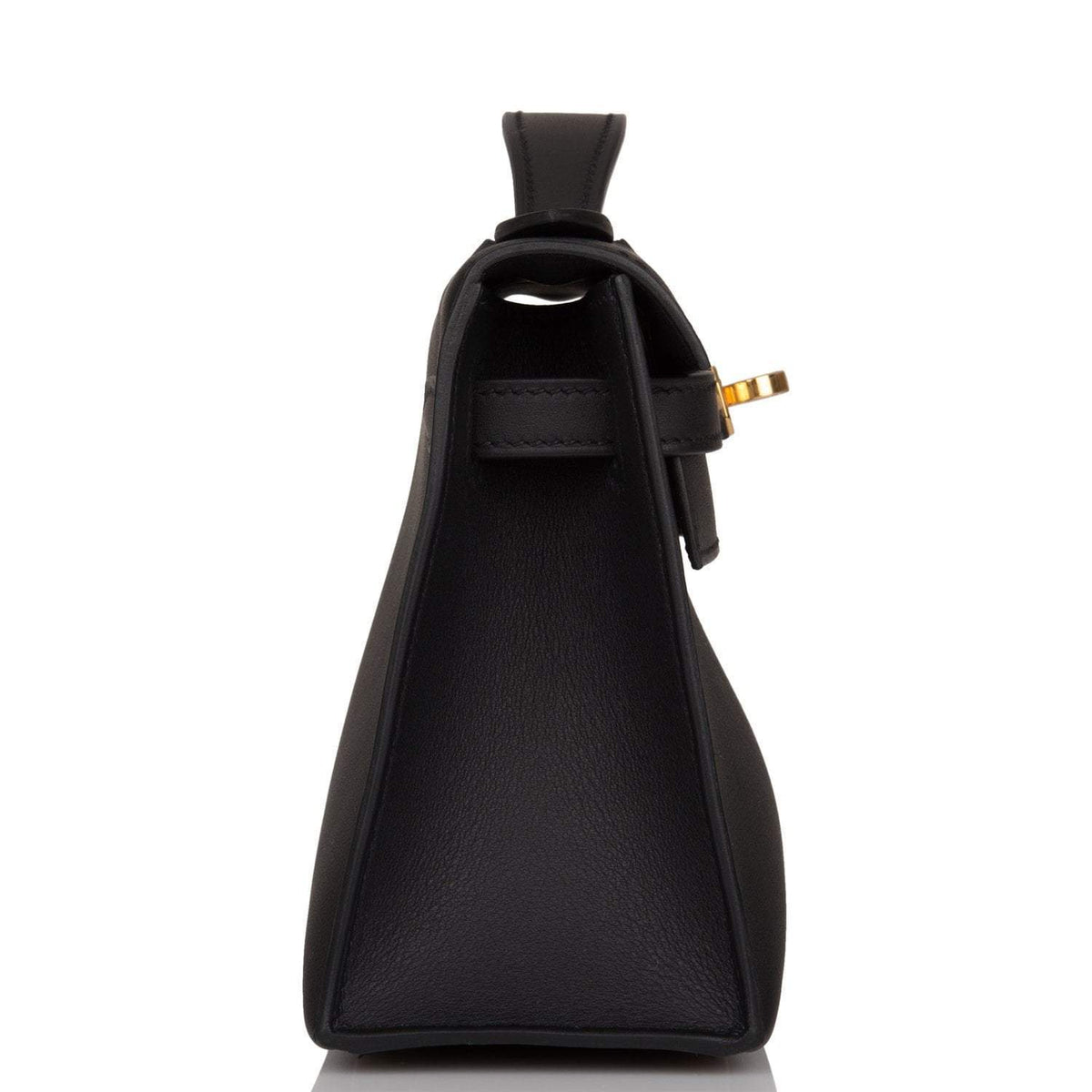 Hermes Kelly Pochette Black Swift Gold Hardware Hermes