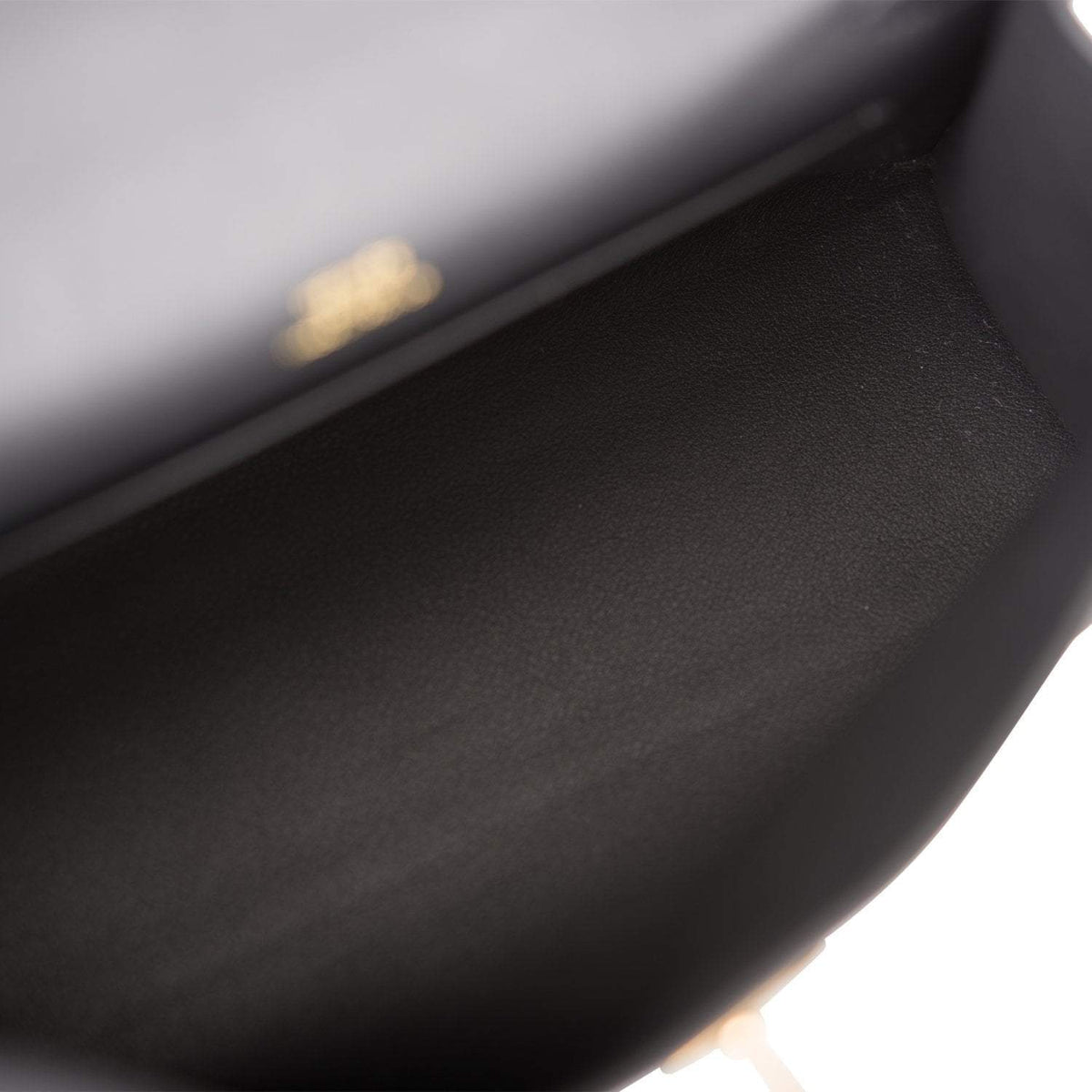 Hermes Kelly Pochette Black Swift Gold Hardware Hermes
