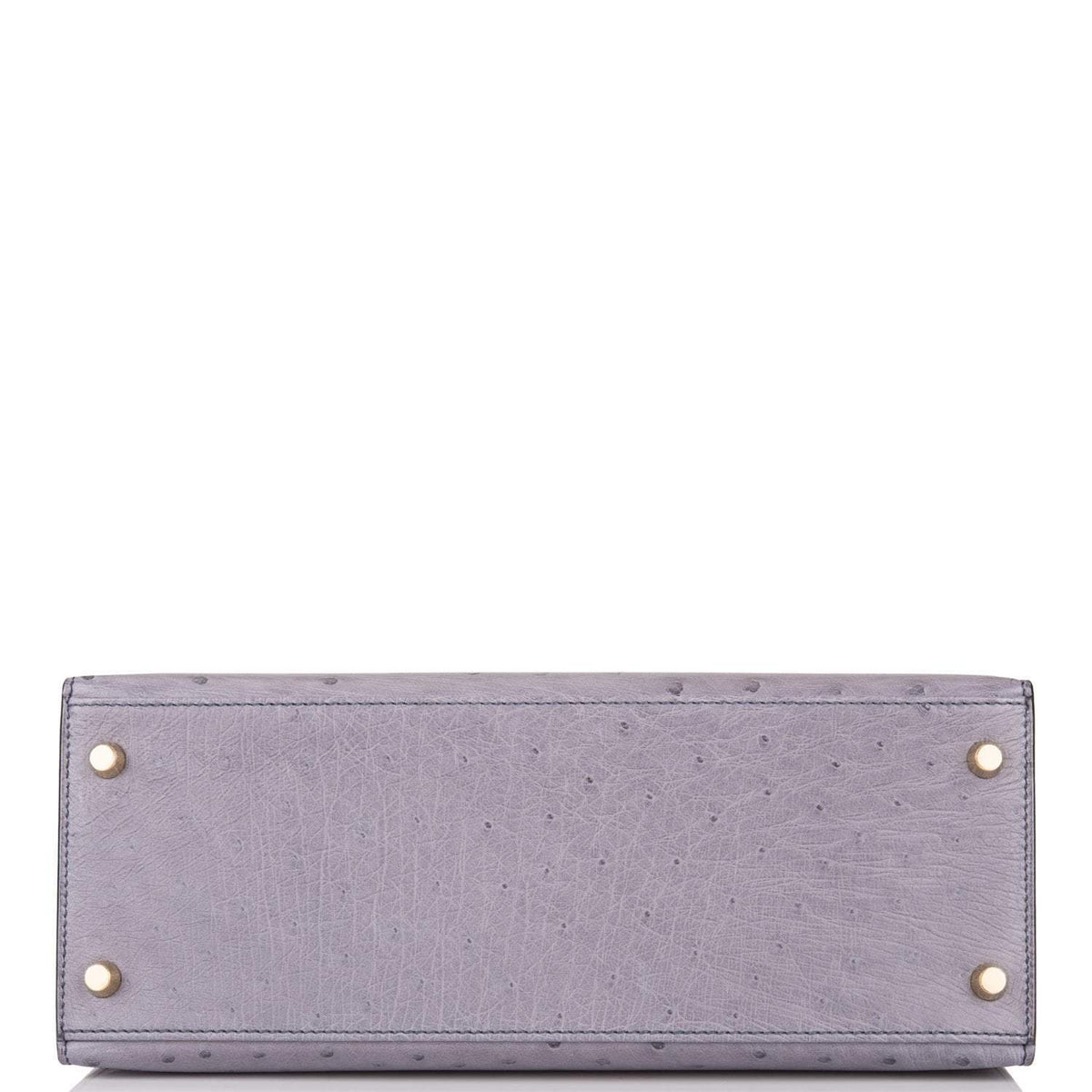Hermes Kelly 28cm Bi-Color Gris Agate and Gris Perle Ostrich Sellier  Brushed Gold Hardware Hermes
