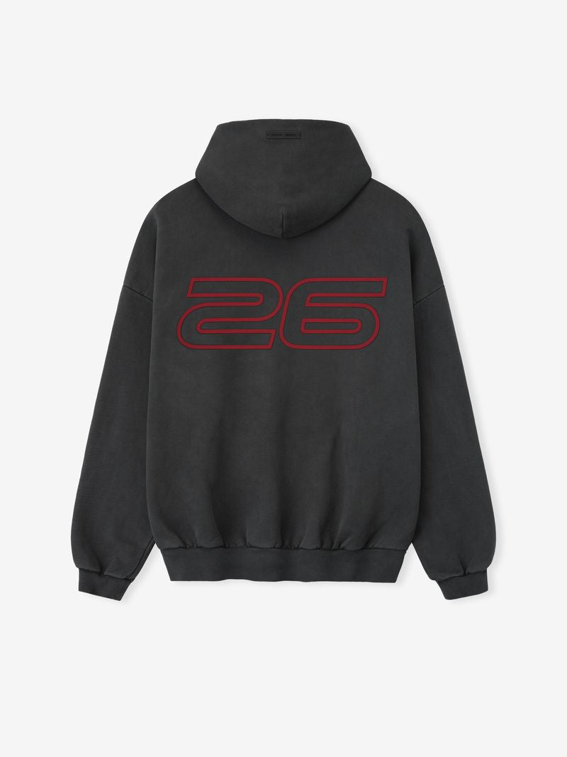 Fear of God Essentials Heavy Fleece 90s Hoodie Black Red BagAg