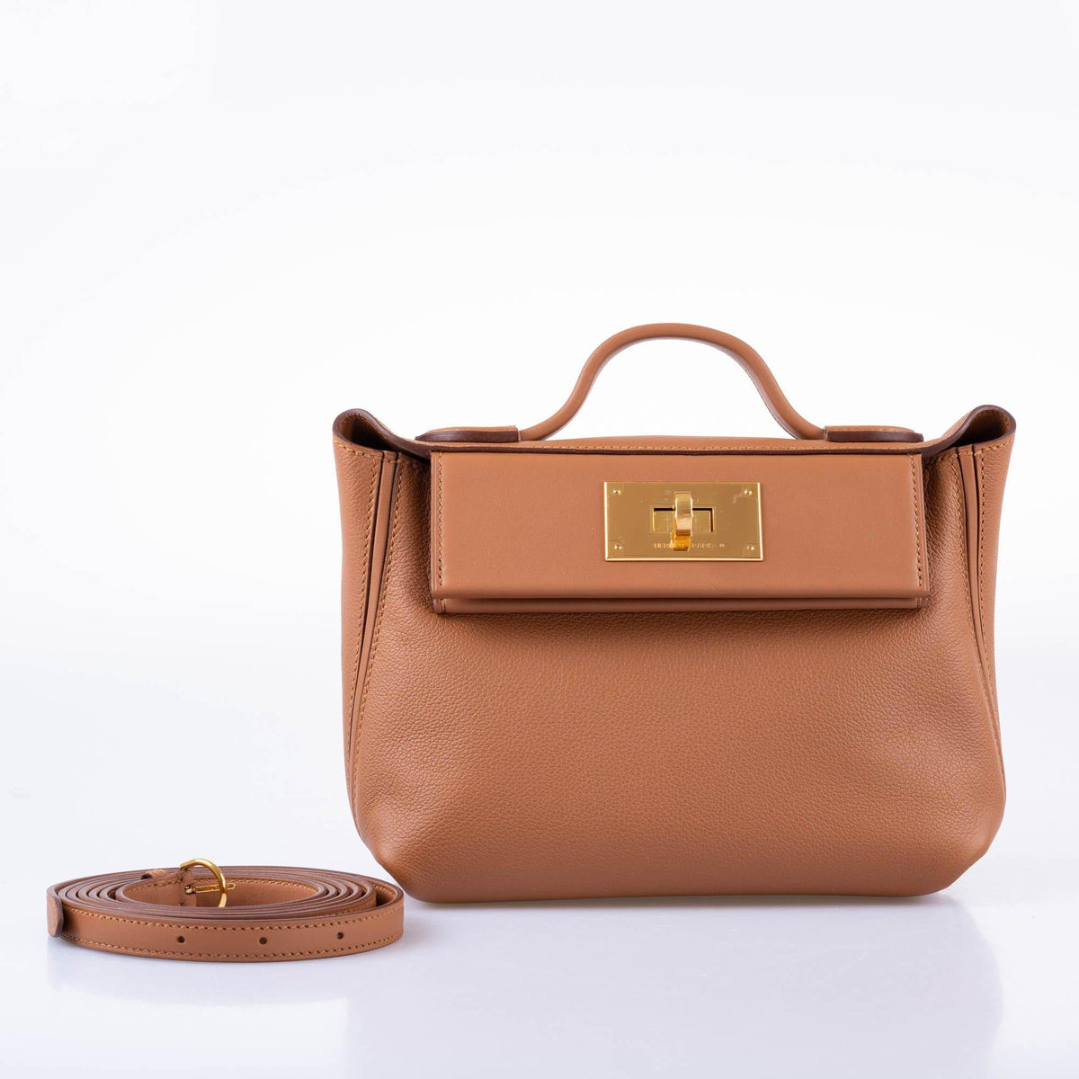 Hermes 24/24 21 Gold Evercolor and Swift Leather Gold Hardware Hermes