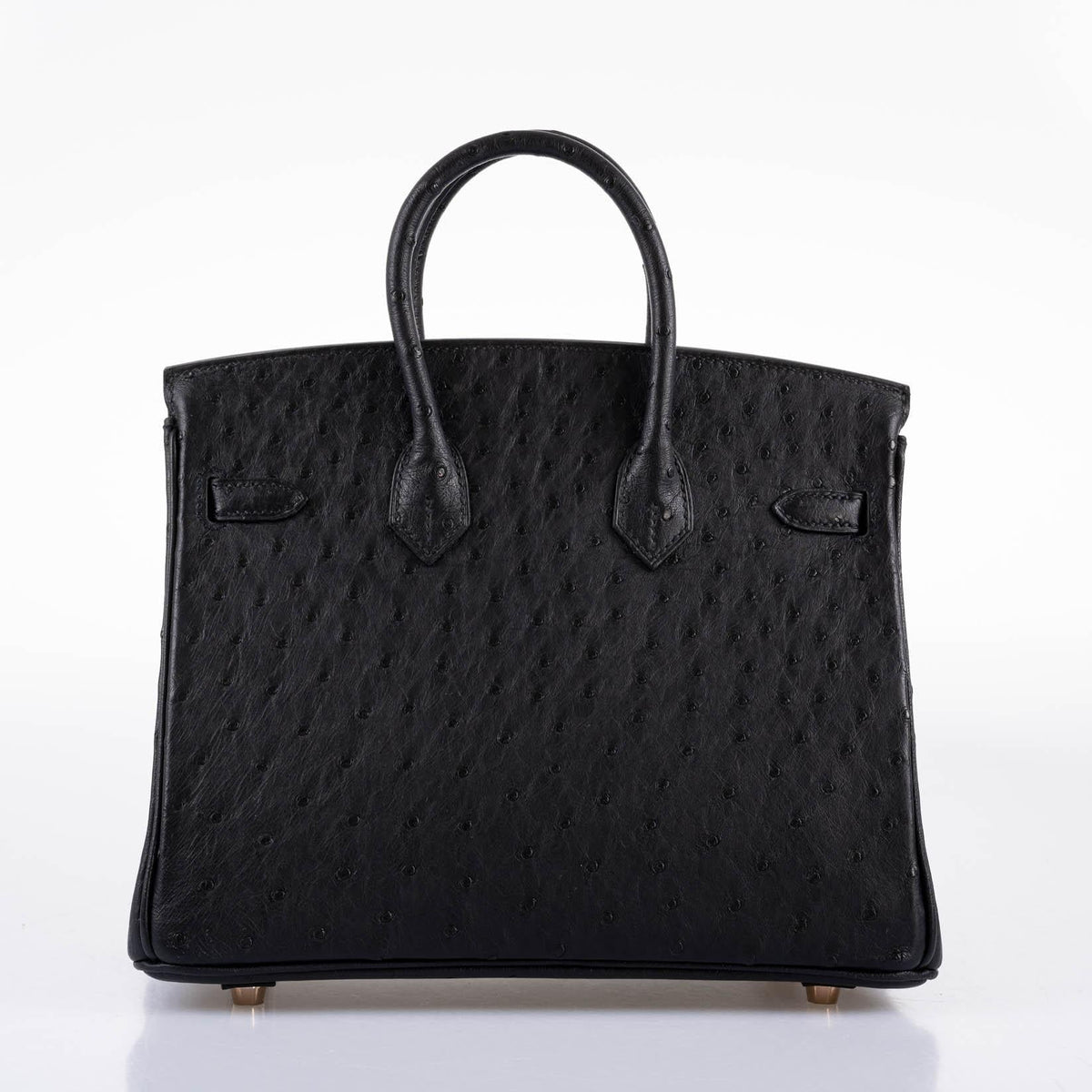 Hermes Birkin 25 Black Ostrich Rose Gold Hardware Hermes