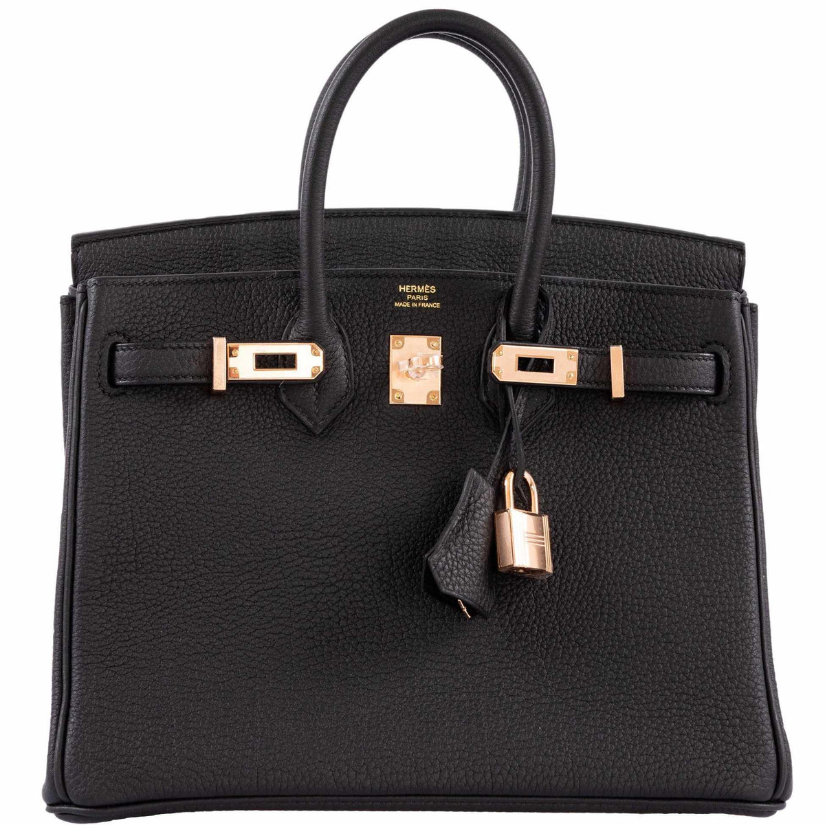 Hermes Birkin 25 Black Togo leather Rose Gold Hardware Hermes