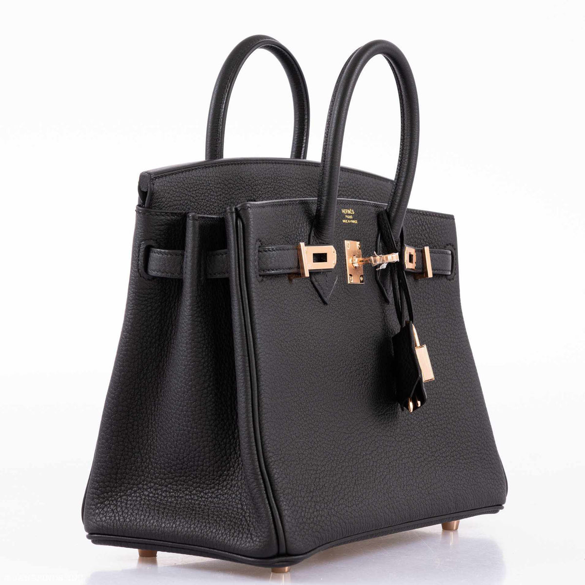 Hermes Birkin 25 Black Togo leather Rose Gold Hardware Hermes