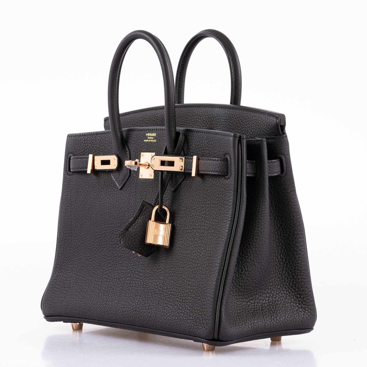 Hermes Birkin 25 Black Togo leather Rose Gold Hardware Hermes