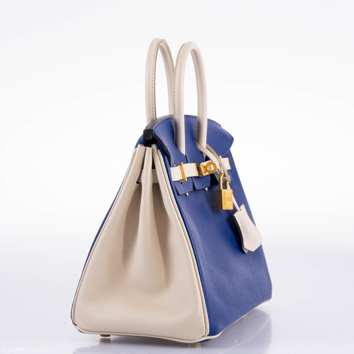 Hermes Birkin 25 HSS Bi-Color Blue Electrique & Craie Epsom Brushed Gold Hardware Hermes