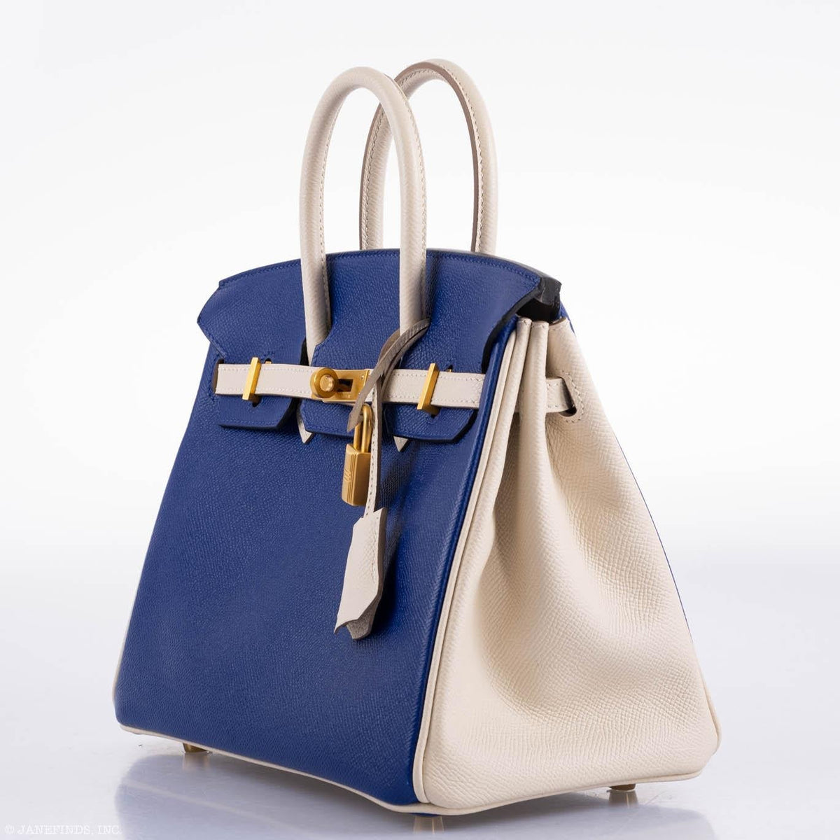Hermes Birkin 25 HSS Bi-Color Blue Electrique & Craie Epsom Brushed Gold Hardware Hermes