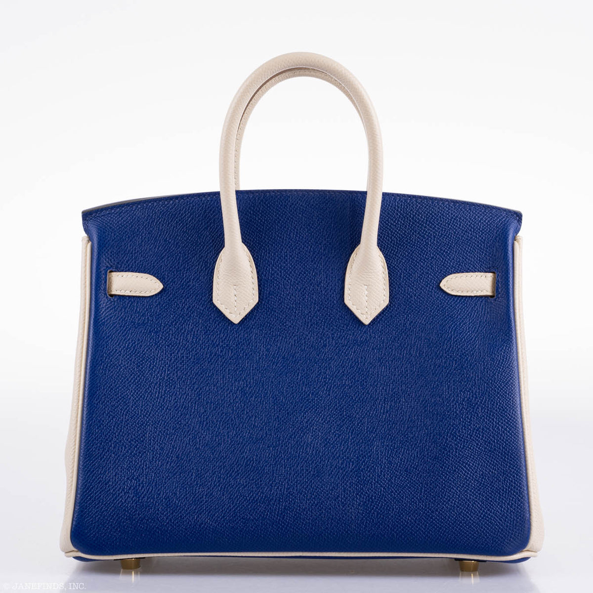 Hermes Birkin 25 HSS Bi-Color Blue Electrique & Craie Epsom Brushed Gold Hardware Hermes