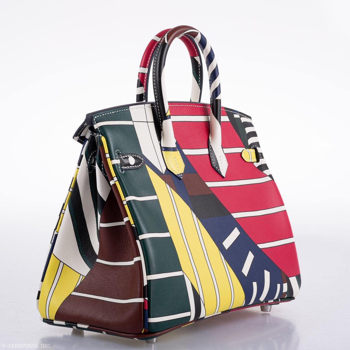 Hermes Birkin 25 "One Two Three And Away We Go!" Limited Edition By Nigel Peak Multicolor Swift Leather Hermes