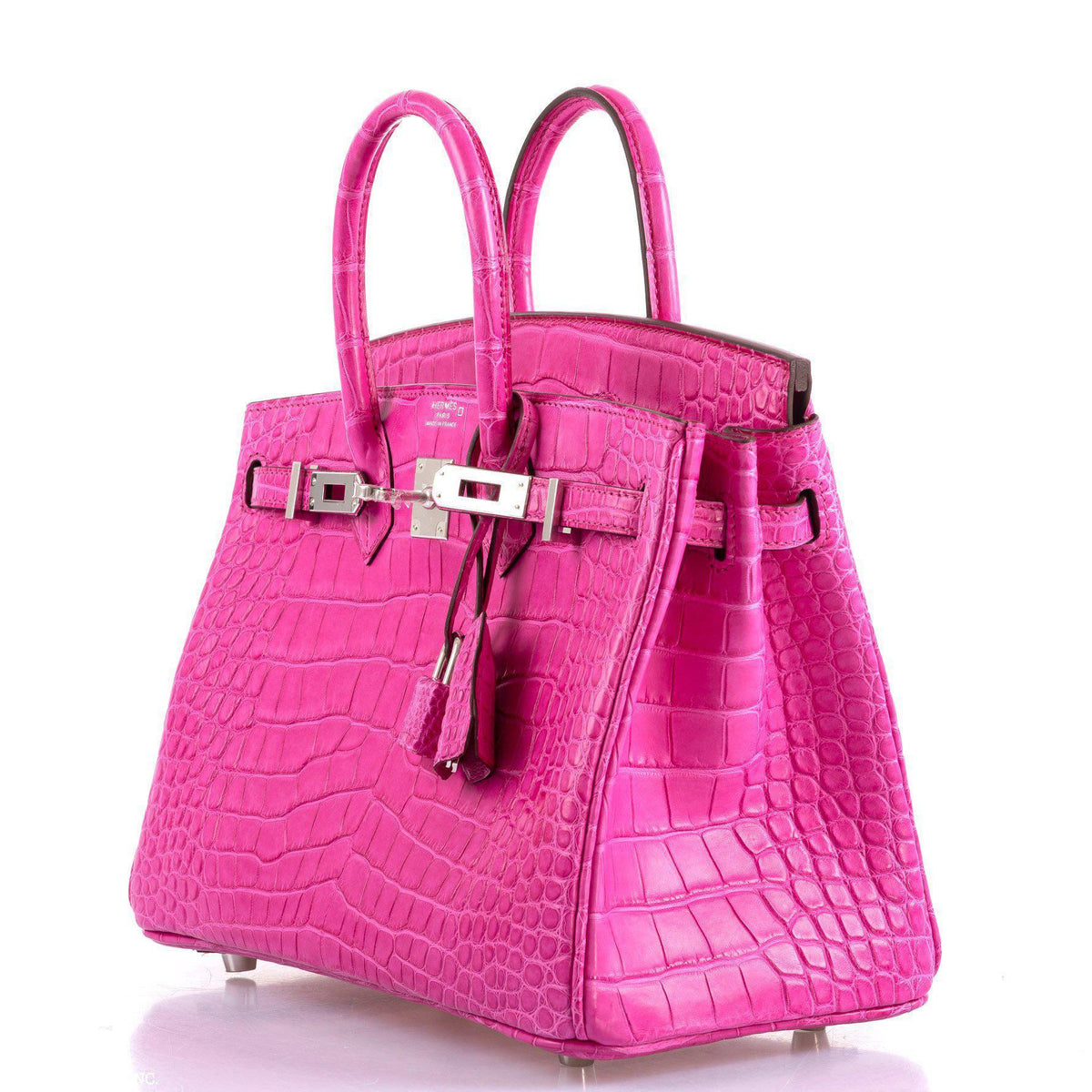 Hermes Birkin 25 Rose Shocking Matte Alligator Palladium Hardware Hermes