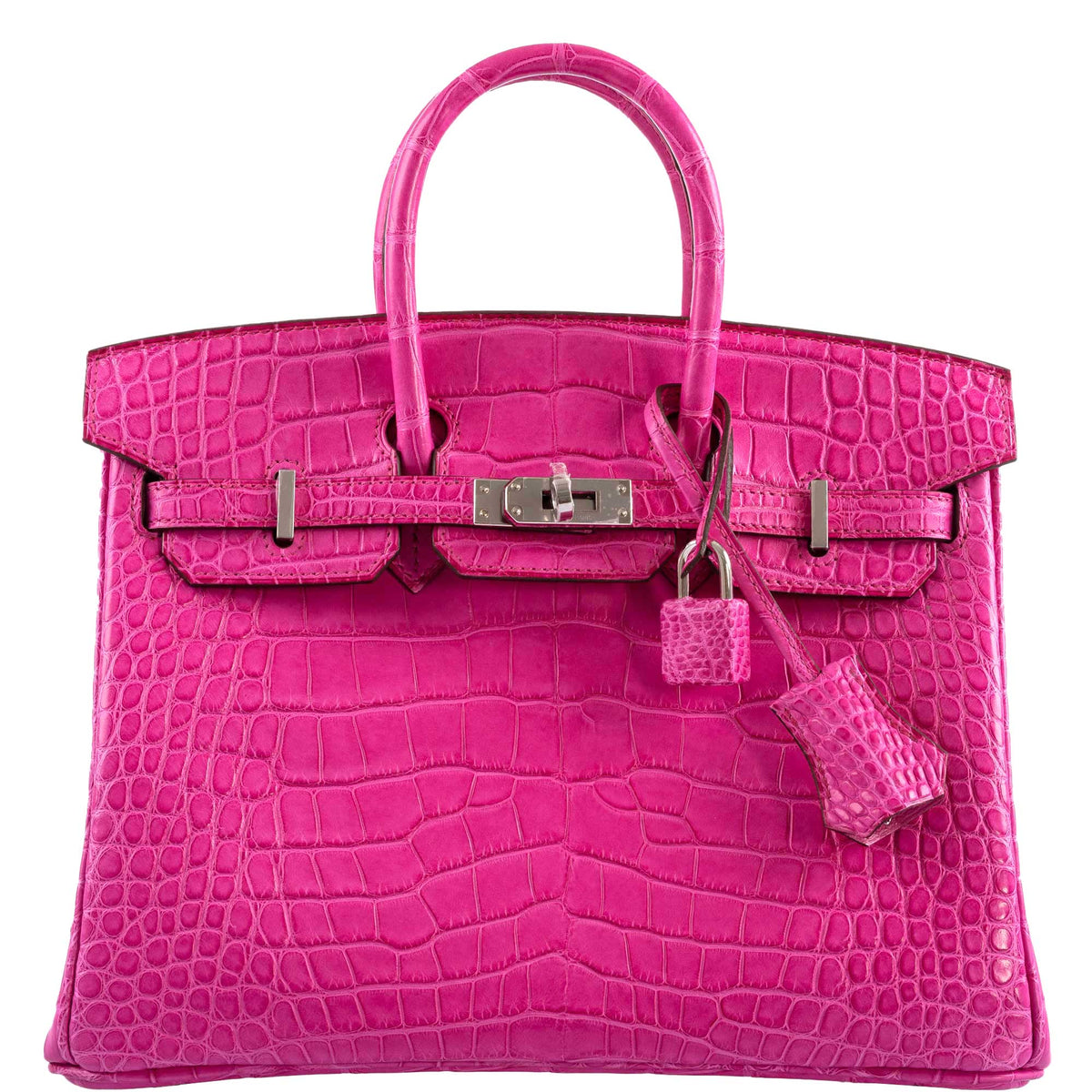 Hermes Birkin 25 Rose Shocking Matte Alligator Palladium Hardware Hermes