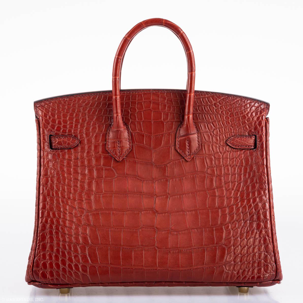 Hermes Birkin 25 Rouge H Verso Orange Alligator Gold Hardware Hermes