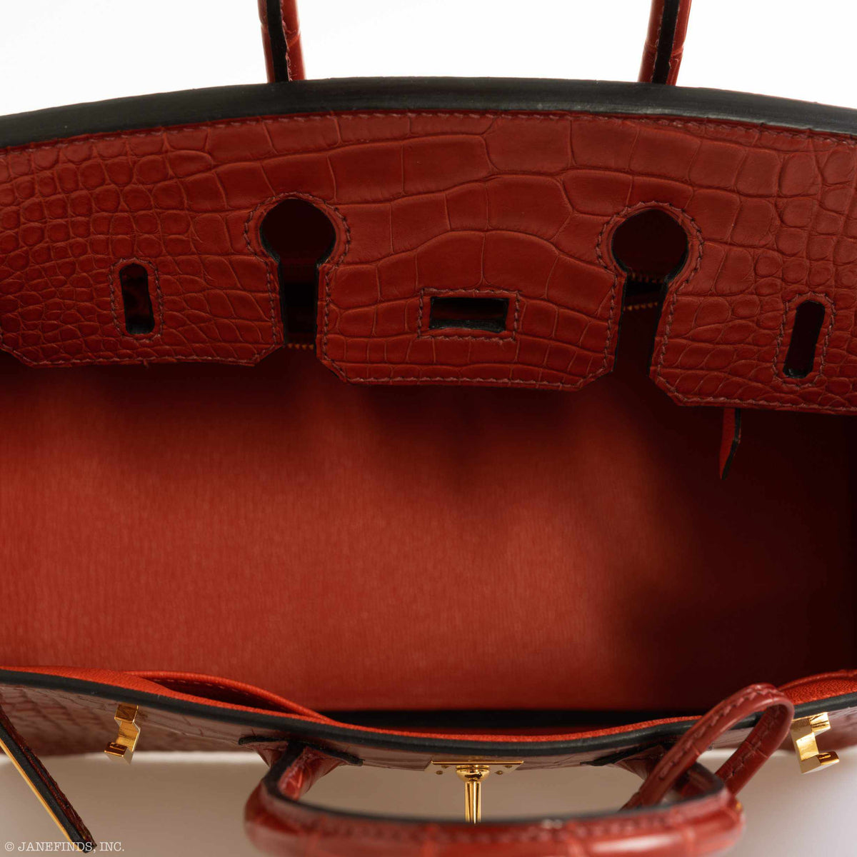 Hermes Birkin 25 Rouge H Verso Orange Alligator Gold Hardware Hermes