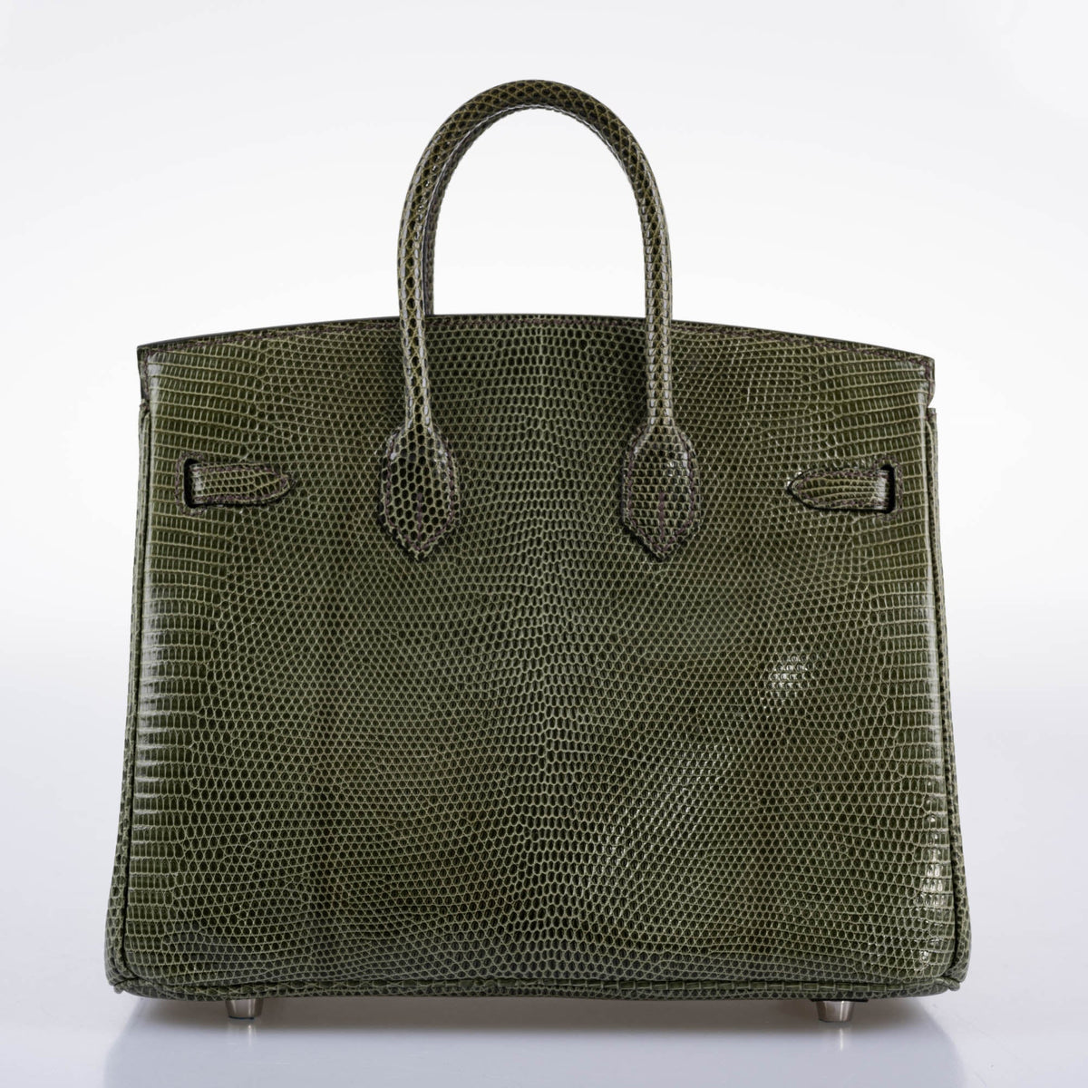 Hermes Birkin 25 Vert Olive Salvator Lizard with Palladium Hardware Hermes