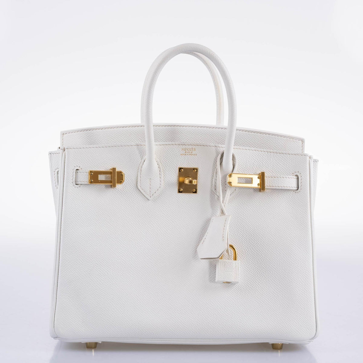 Hermes Birkin 25 White Epsom with Gold Hardware Hermes