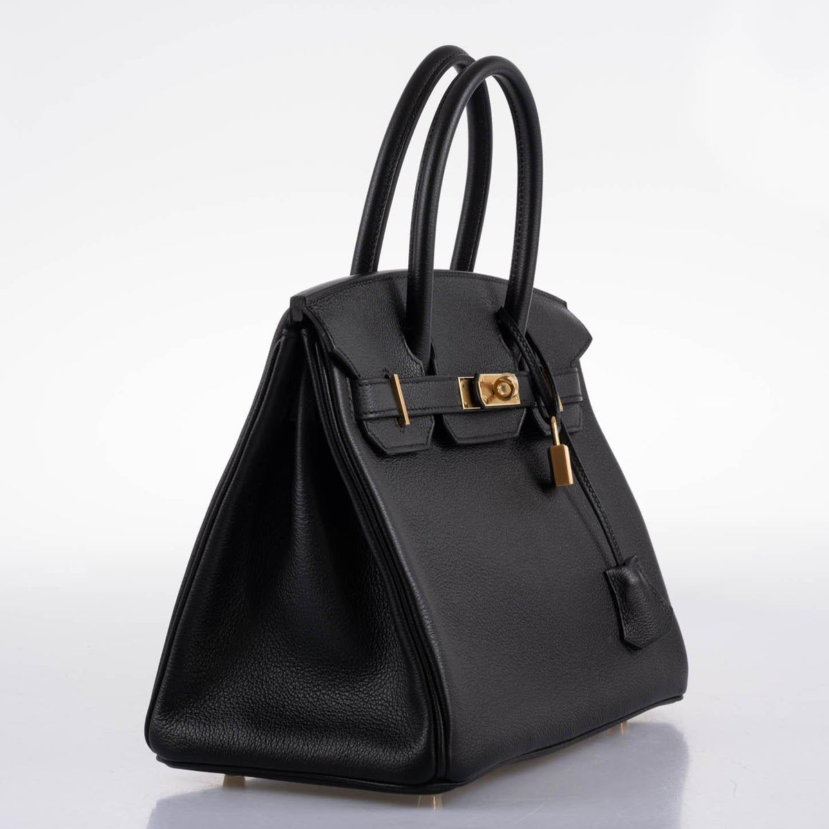 Hermes Birkin 30 Black Navillo Taurillon Leather Gold Hardware Hermes