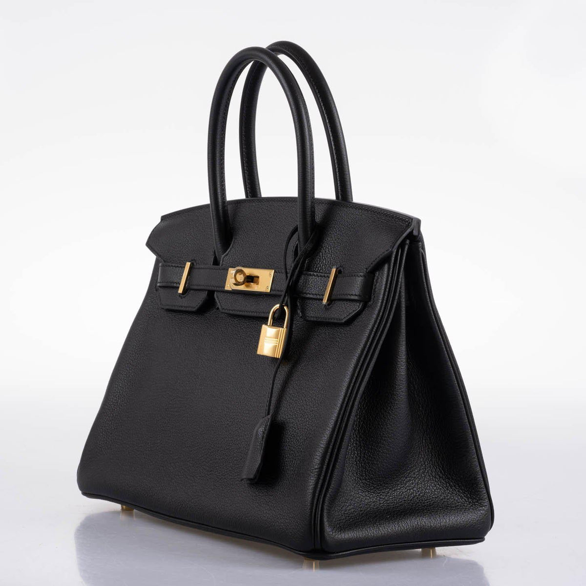 Hermes Birkin 30 Black Navillo Taurillon Leather Gold Hardware Hermes