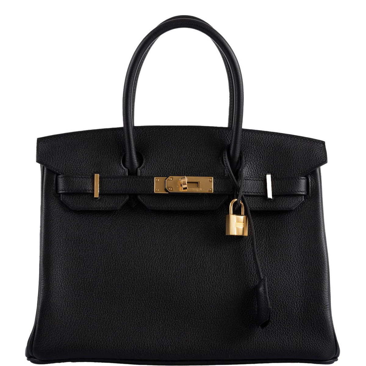 Hermes Birkin 30 Black Navillo Taurillon Leather Gold Hardware Hermes