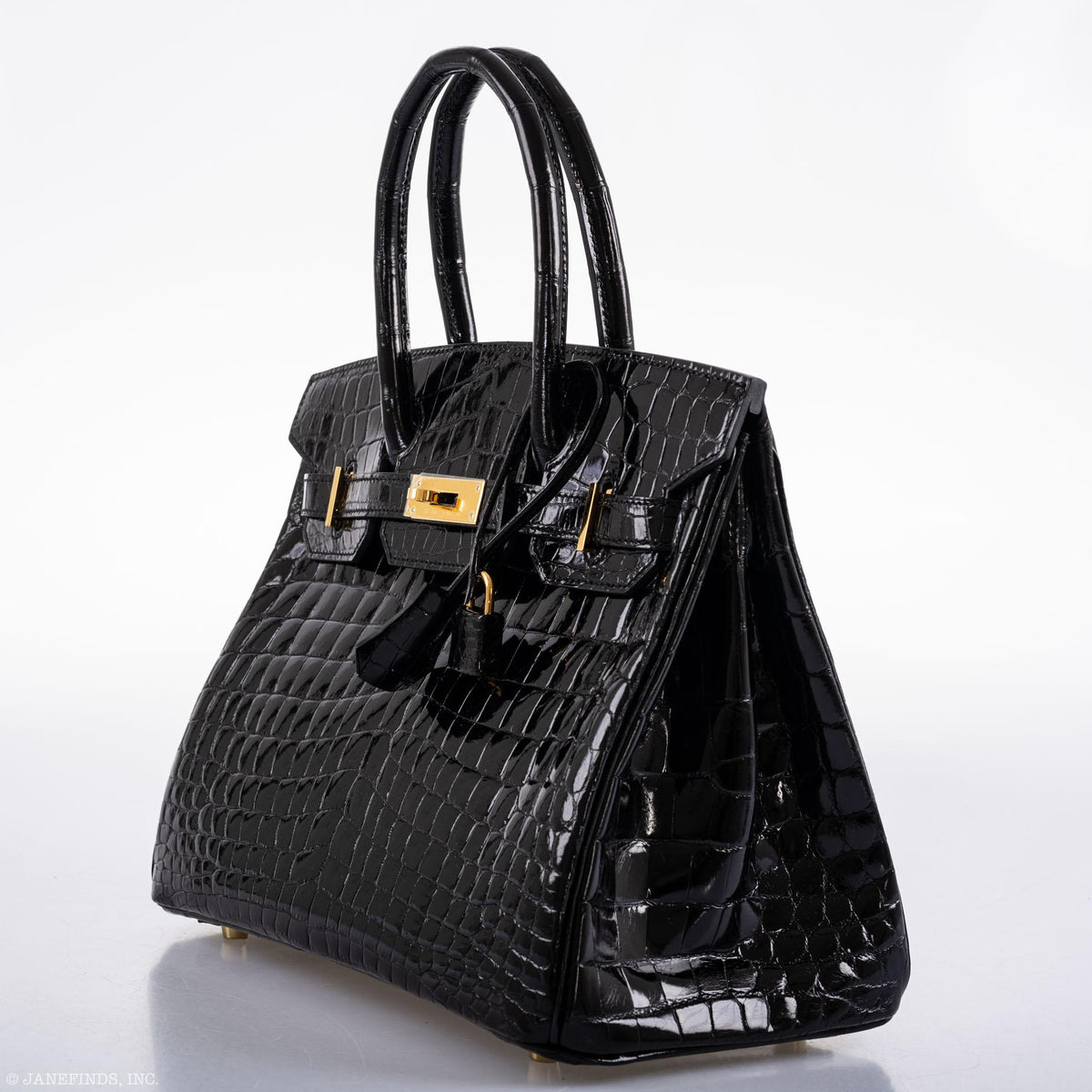 Hermes Birkin 30 Black Nilo Crocodile Gold Hardware Hermes